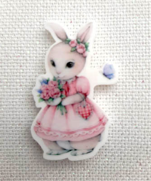 Spring Rabbit Magnet (Rabbit in Pink Dress) by Les Petites Croix De Lucie 20-1844