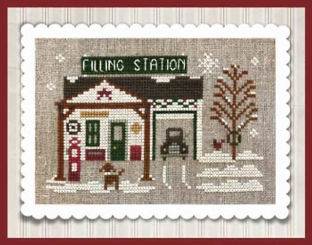 Hometown Holiday Pop's Filling Station by Little House Needleworks 19-2818