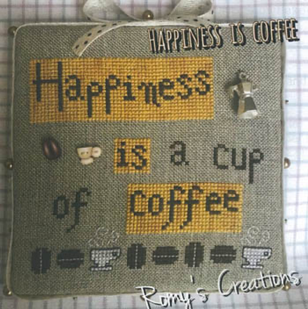 Happiness Is Coffee  60 h x 68 w by Romy's Creations 20-1376 YT