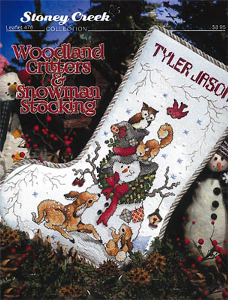 Woodland Critters & Snowman Stocking 135w x 197h by Stoney Creek Collection  19-2755