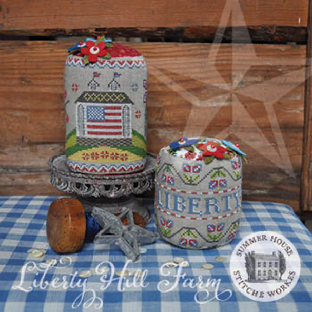 Liberty Hill Farm Large Drum is 159W x 64H, Small Drum is 159W x 52H & As One is 159W x 116H by Summer House Stitche Workes 20-1779 YT