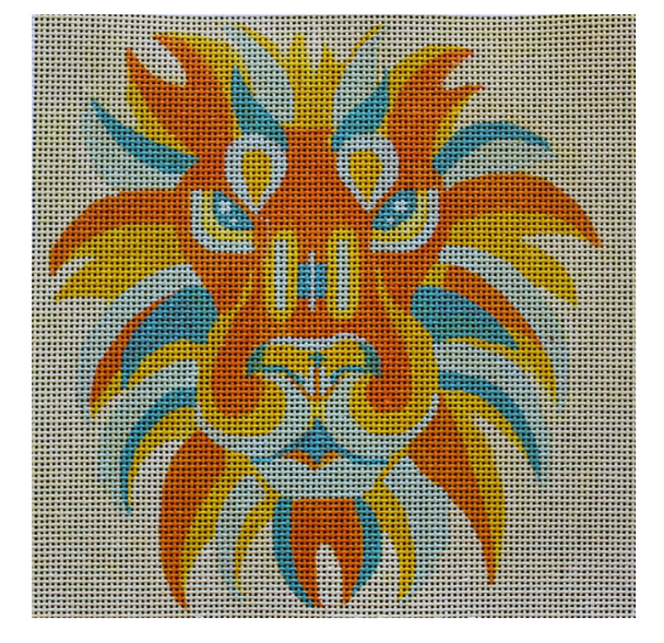 ME85 - Color Block Lion 13 Mesh 8" x 8" Madeleine Elizabeth