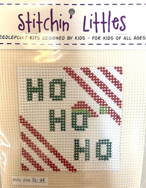 SL-28 'Ho Ho Ho' Red & light green areas are sparkly. 5 x 5 7 Mesh Stitchin' Littles Kits Purple Palm Designs