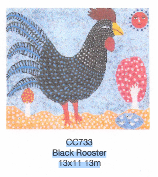 CC733 Black Rooster		  13x11 13 Mesh  Birds Of A Feather
