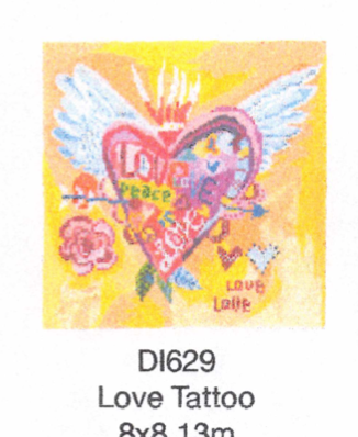 DI629     Love Tattoo      8x8 13 Mesh  Birds Of A Feather