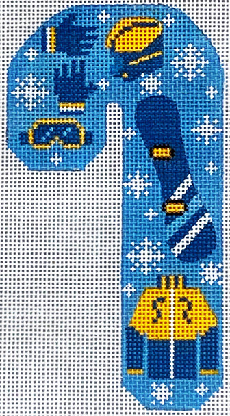 CH-578 Snowboarding Candy Cane 2b7⁄8 x 5 1⁄2 18  Mesh CH Designs