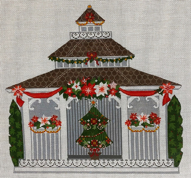 CH-619 Victorian Christmas Gazebo 11 x 10 1⁄2 18 Mesh CH Designs