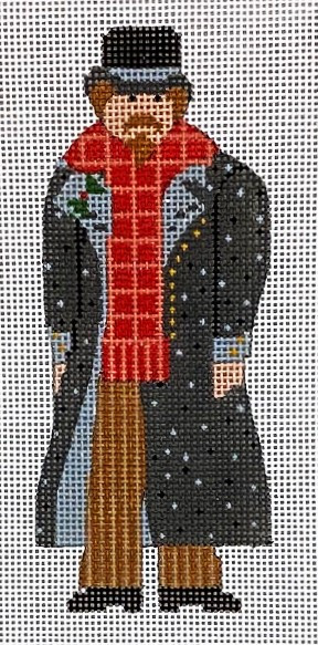 CH-620 Victorian Christmas Man 21⁄4x51⁄4 18 Mesh CH Designs