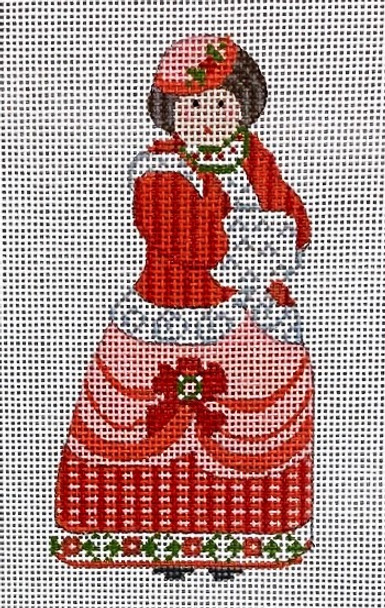 CH-621 Victorian Christmas Woman 21⁄2x5 18 Mesh CH Designs