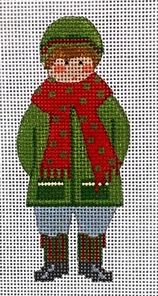 CH-622 Victorian Christmas Boy 1 3⁄4 x 4 1⁄4 18 Mesh With Stitch Guide CH Designs
