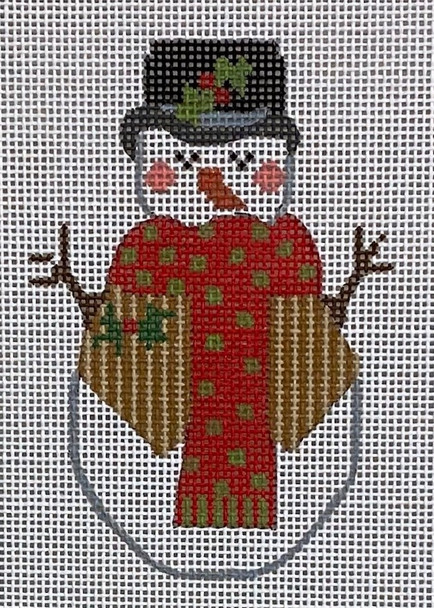 CH-624 Victorian Christmas Snowman 23⁄4x4  18 Mesh CH Designs