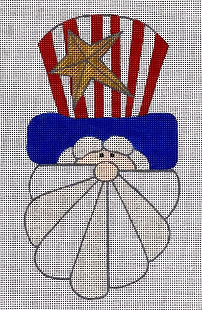 JC-32 Star Spangled Santa 41⁄4x6 18 Mesh Stitch Guide Included JANET CASEY