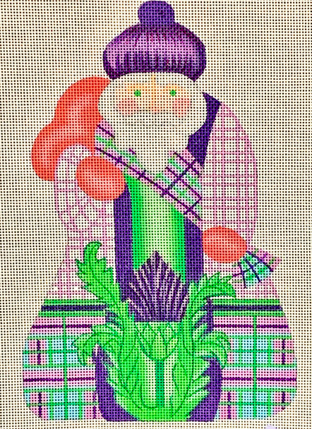 KS-21 Scottish Santa 51⁄2x81⁄4  18 Mesh  KATIE’S NEEDLEPOINT DESIGNS