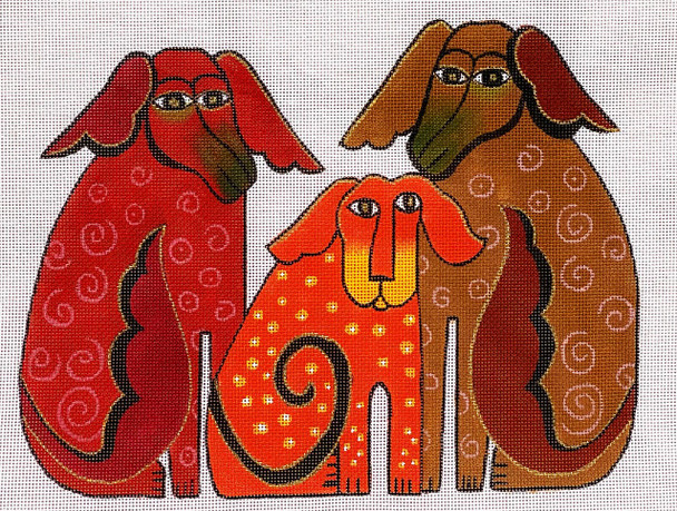 LB-152 Dog Trio 10 x 8  18 Mesh LAUREL BURCH