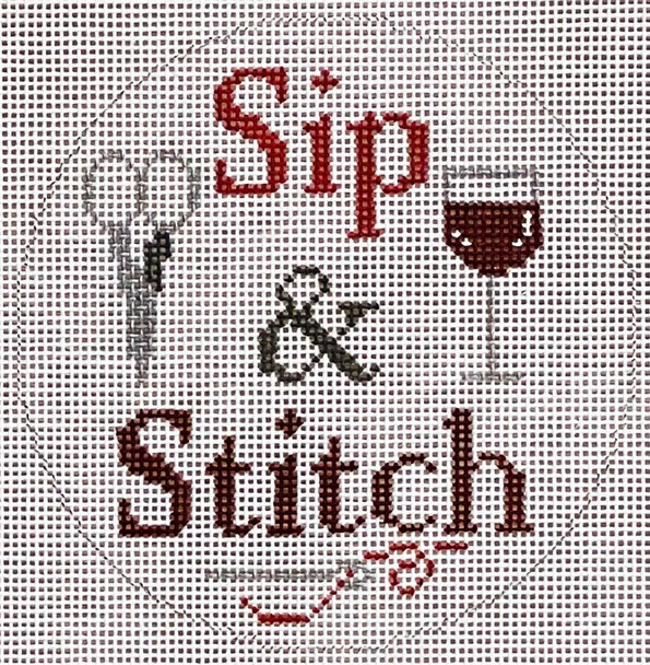 ZIA-162 Red Stip & Stitch 4" Round 18 Mesh ZIA DESIGNS Danji Designs