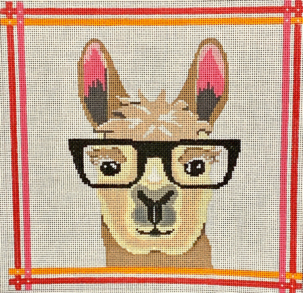 ZIA-159 Llama with Glasses  8x8 18 Mesh ZIA DESIGNS Danji Designs