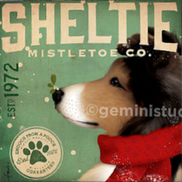 200 Series:  TC-SF-207 12x12 Sheltie Mistletoe 18 Mesh Tango & Chocolate