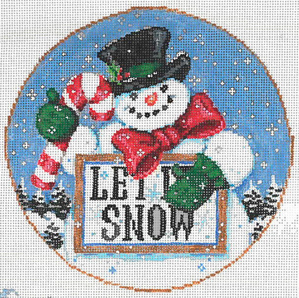 Let it! Snowman 18ct   6″ Diameter Once In A Blue Moon By Sandra Gilmore 18-1253