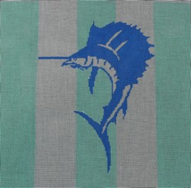 P144	10 x 10	Sailfish on Mint	18 Mesh Kristine Kingston Needlepoint Designs