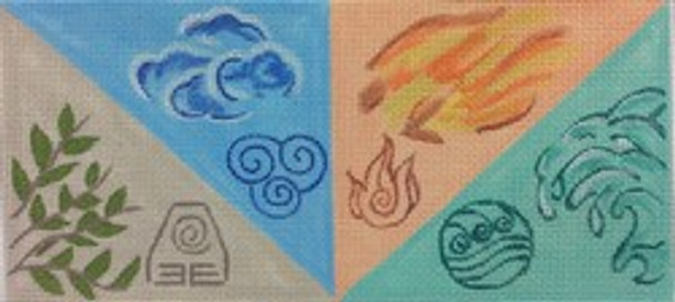 324  Four Elements	8.25 x 3.75 18 Mesh Canvas Art By Barbi