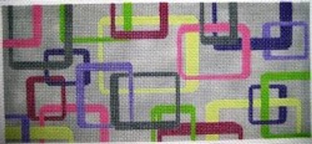 314	Open Squares  8.25 x 3.75 18 Mesh Canvas Art By Barbi