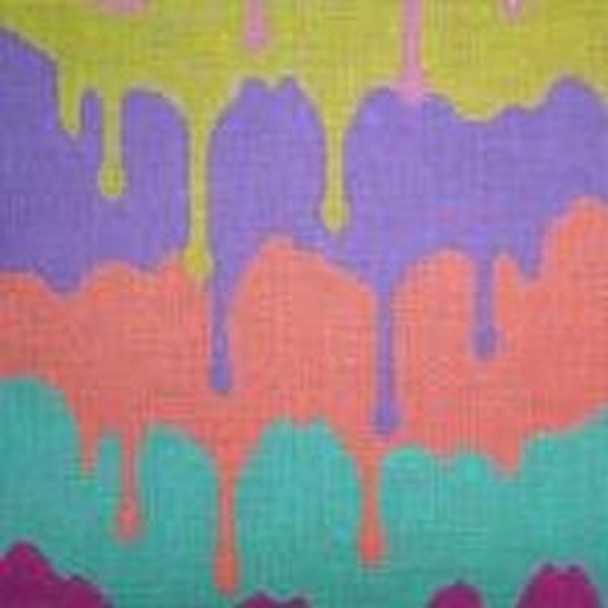 414	Dripping Colors     6 x 6 18 Mesh Canvas Art By Barbi