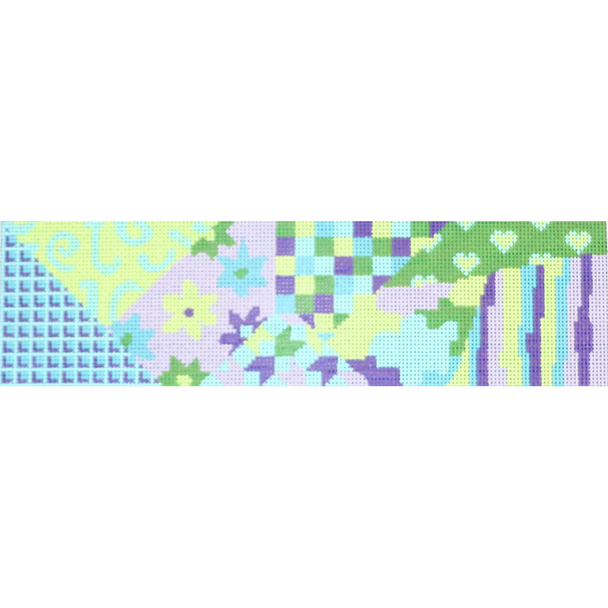 1800 Aqua Patchwork 8.75 x 2.5 18 Mesh Canvas Art By Ba