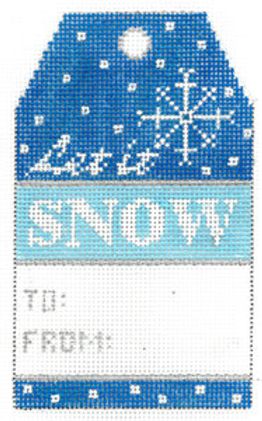 XO-198b Gift Tag- Let it Snow! 3 x 4 3/4 18 Mesh Meredith Collection