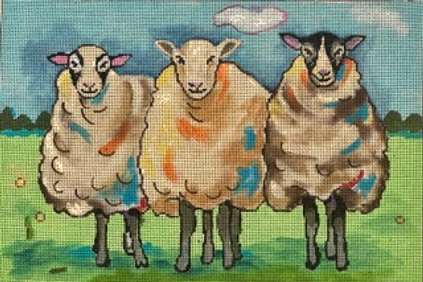 GEP283 3 Sheep 12 X 8 18 Mesh Gayla Elliott