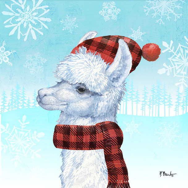 PB19605 - Fa La La Llama IV plaid hat 8 x 8 18 Mesh Paul Brent The Collection Designs