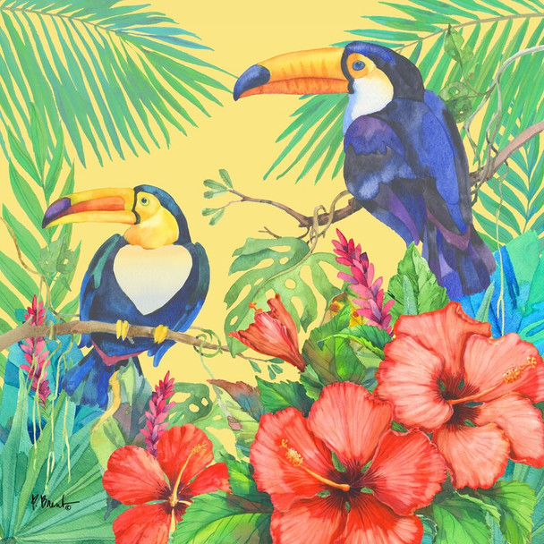 PB19656A Tropical Fresh II Sunny Toucans 12" x 12" 18 Mesh Paul Brent The Collection Designs