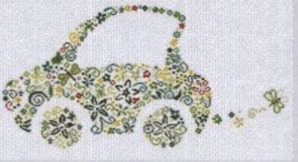 YT AAN166 Small Green Car Alessandra Adelaide Needleworks Counted Cross Stitch Pattern