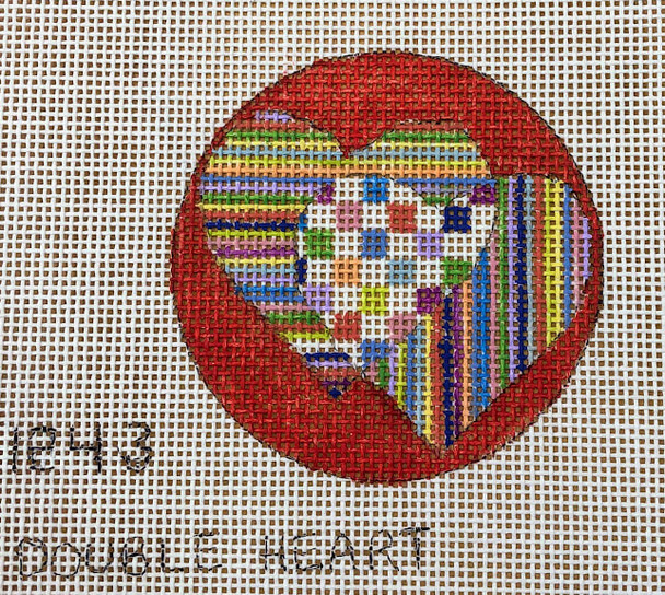 PM1243 Double Heart 3 1/2" rd 18 Mesh Penny MacLeod The Collection Designs