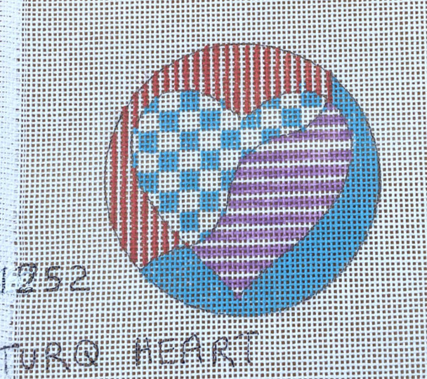 PM1252 Turq Heart 3" rd 18 Mesh Penny MacLeod The Collection Designs