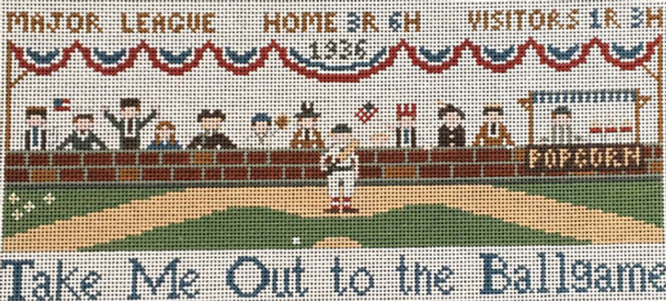 EWE-633 Take Me Out to the Ball Game©Little House Needleworks 13 x 5 3/4 13 Mesh Ewe And Eye