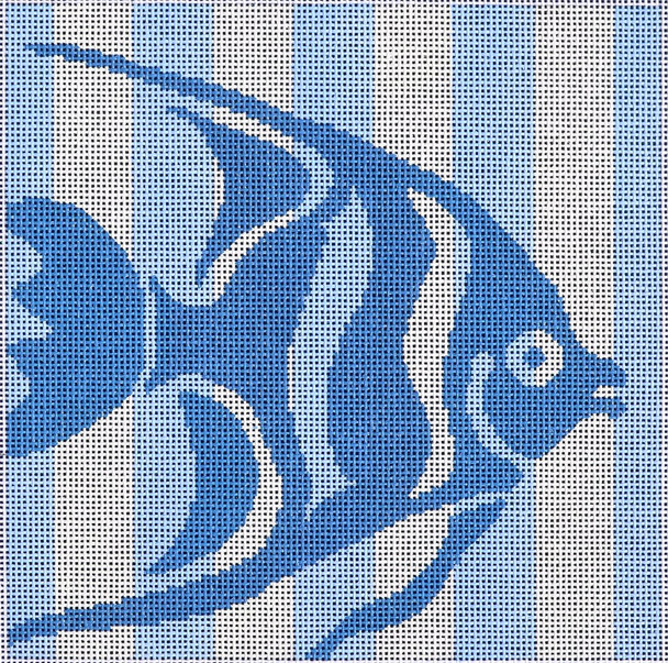 SQ74 Sailfish Stencil/Periwinkle 8x8 14 mesh Two Sisters Designs