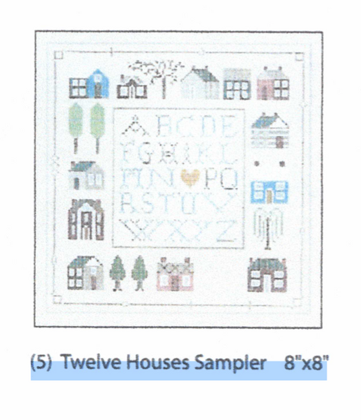 05 The Drawn Thread Licensed by NeedleXpress Twelve Houses Sampler 8x8 18 Mesh Egg Shell