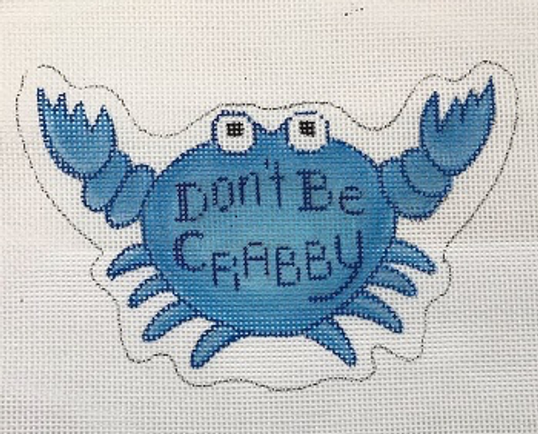 CANB11	Don't be Crabby in Blue	18  Mesh CANVAS COOKIE Cheryl Schaeffer And Annie Lee Designs