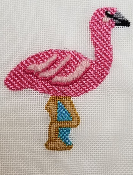 CANB12	Flamingo	18  Mesh CANVAS COOKIE Cheryl Schaeffer And Annie Lee Designs