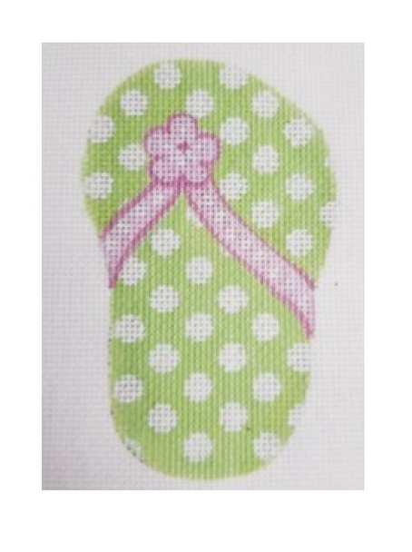 CANB17 Green Dot Flip Flop	18  Mesh CANVAS COOKIE Cheryl Schaeffer And Annie Lee Designs