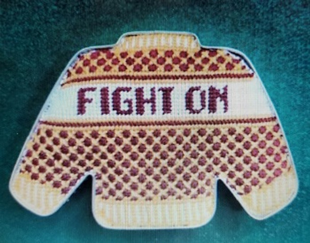 CANM3	College Sweater (Fight On)	18 Mesh CANVAS COOKIE Cheryl Schaeffer And Annie Lee Designs