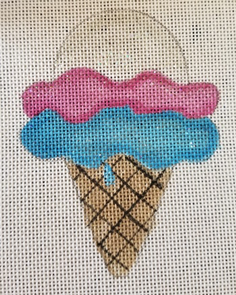 CANM27	Ice Cream Cone	18 Mesh CANVAS COOKIE Cheryl Schaeffer And Annie Lee Designs