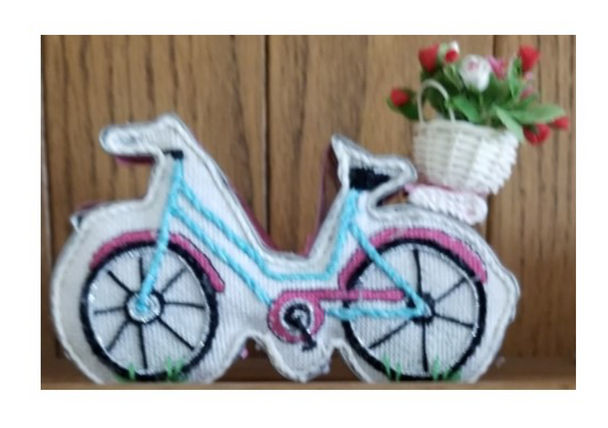 CANM33	Bicycle	18 Mesh CANVAS COOKIE Cheryl Schaeffer And Annie Lee Designs