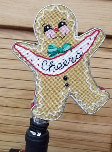 CANX26	Cheers Gingerbread 18 Mesh Wine Stopper cookie cutter Cheryl Schaeffer And Annie Lee Designs