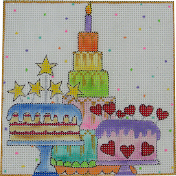 CA-110A-CELEBRATE WITH CAKE 6 X 6	 13 Mesh Renaissance Designs