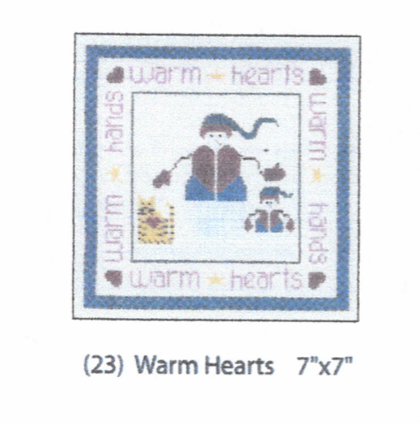 23 The Drawn Thread 18 Mesh Egg Shell  Warm Hearts 7 x 7