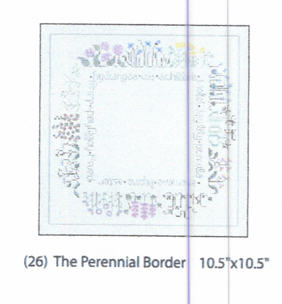 26 The Drawn Thread 18 Mesh Egg Shell The Perennial Border 10.5 x 10.5