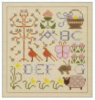 31 The Drawn Thread 5 x 5 inches 18 Mesh Egg Shell Spot Of Spring