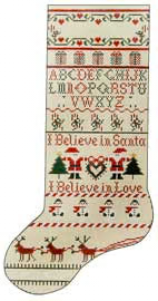 45 The Drawn Thread 6.75 x 13 inches 18 Mesh Egg Shell Hana's Christmas Sox