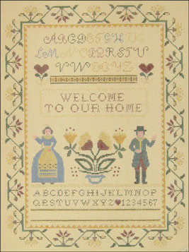 003 Welcome to Our House Sampler 11 x 15 inches 18 Mesh Holly Hill